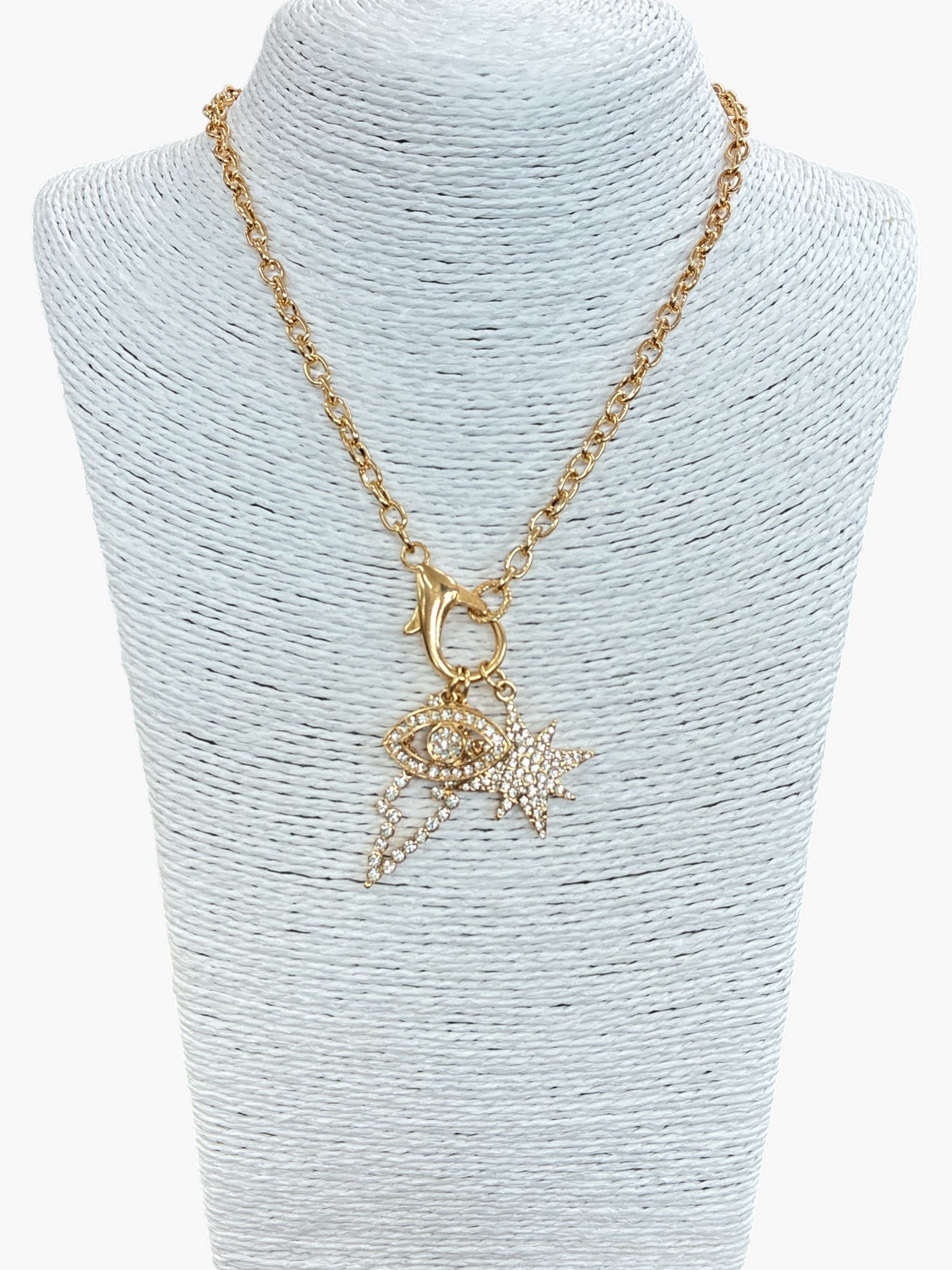 N0485 | Multi Charms Pendant Chain Necklace |JCNE2685