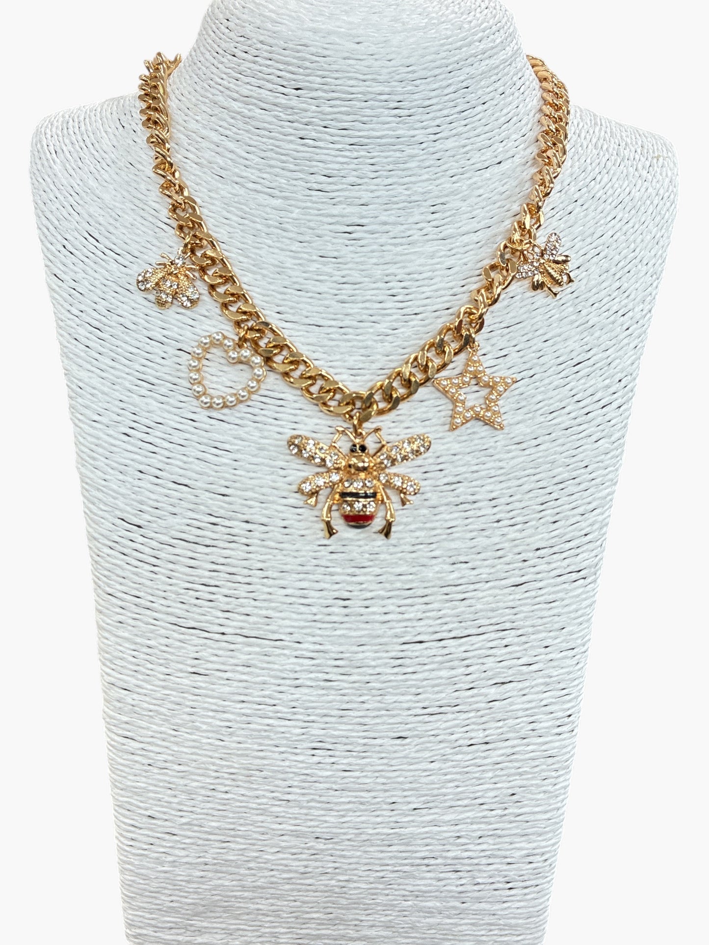 N0252 | Bee Charm Necklace Set | JCNE2794