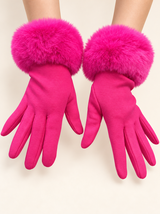Fur Cuff Knit Gloves | G0003