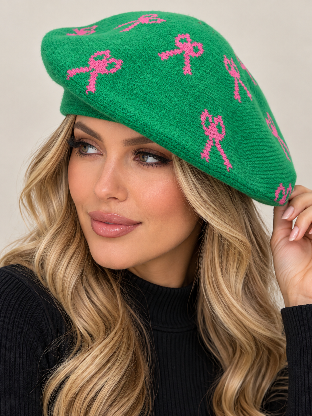 Bow Knit Beret | HT0152