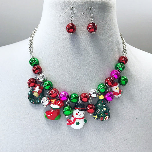 N0627 FNE4953 Christmas Necklace