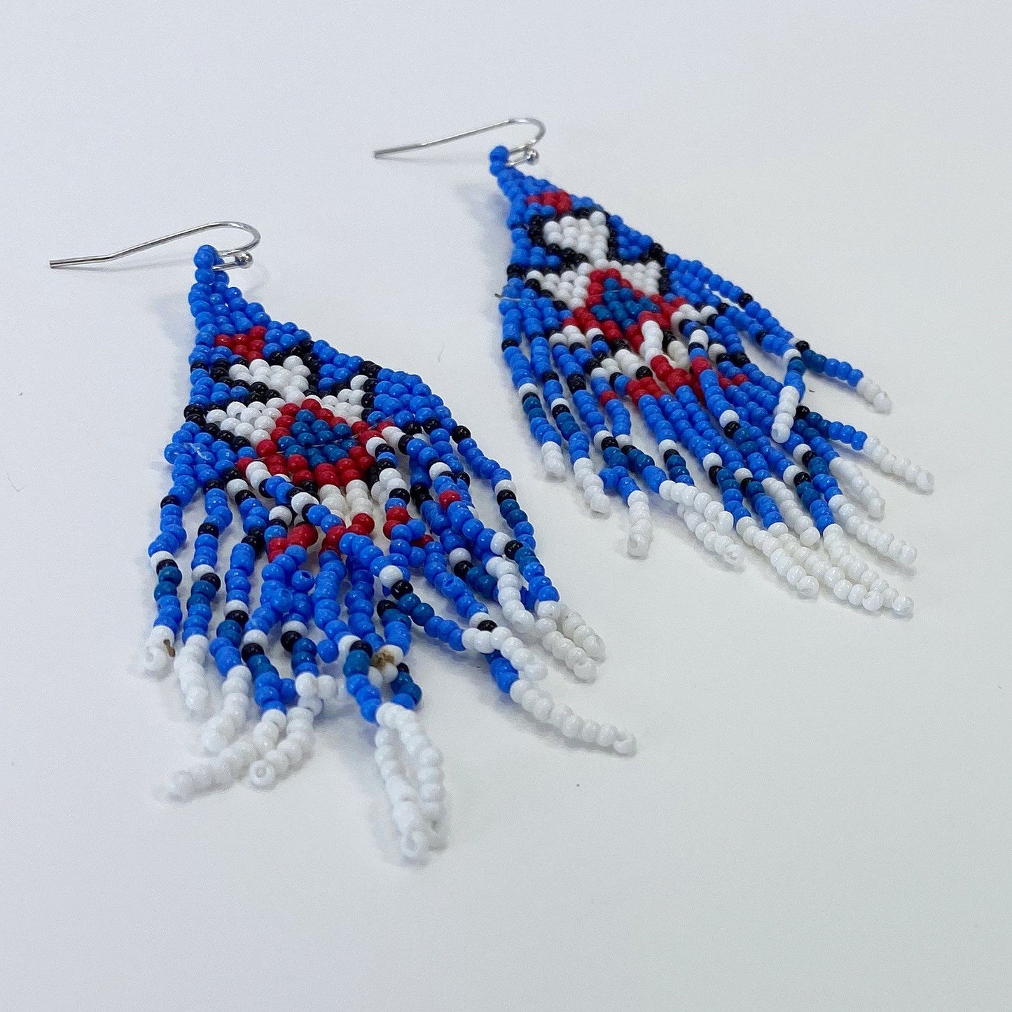 E0973 AE3295 Beads Decorated Tassel Drop Dangle Hook Earrings