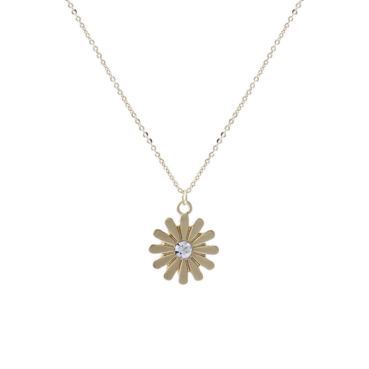 N0604 18105 Sunflower Pendant Necklace