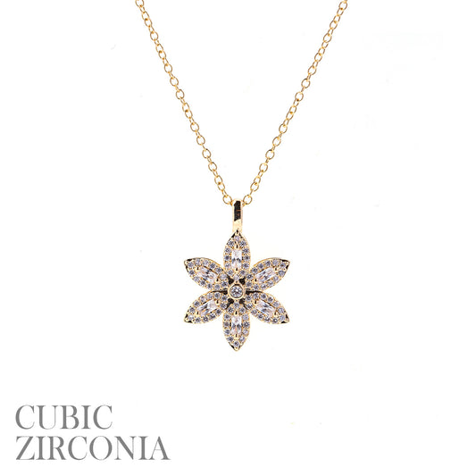 N0598 18507 Flower Pendant Necklace