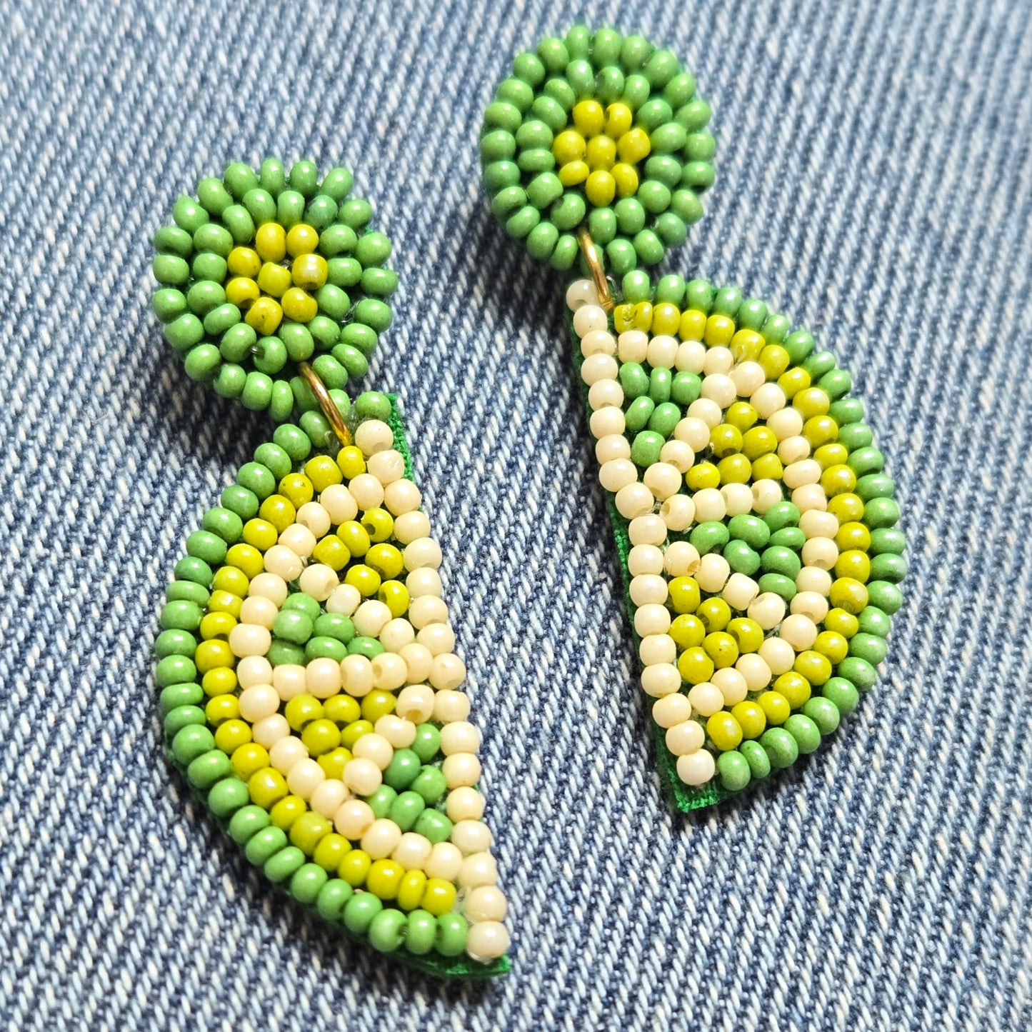 E1261 AE5993 Lime Slice Drop Dangle Earrings