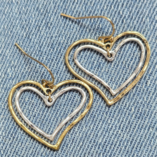 E1345 24945 Heart Love Design Drop Dangle Hook Earrings