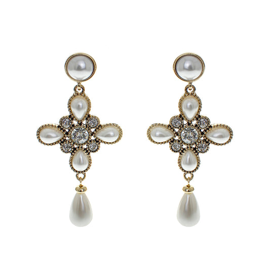 E1520 25515 Cross Dangle Earrings