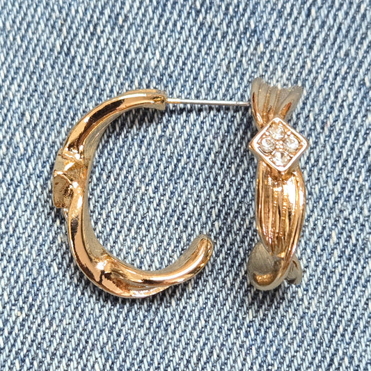 E1354 25E3076 Open Oval Drop Post Hoop Earrings