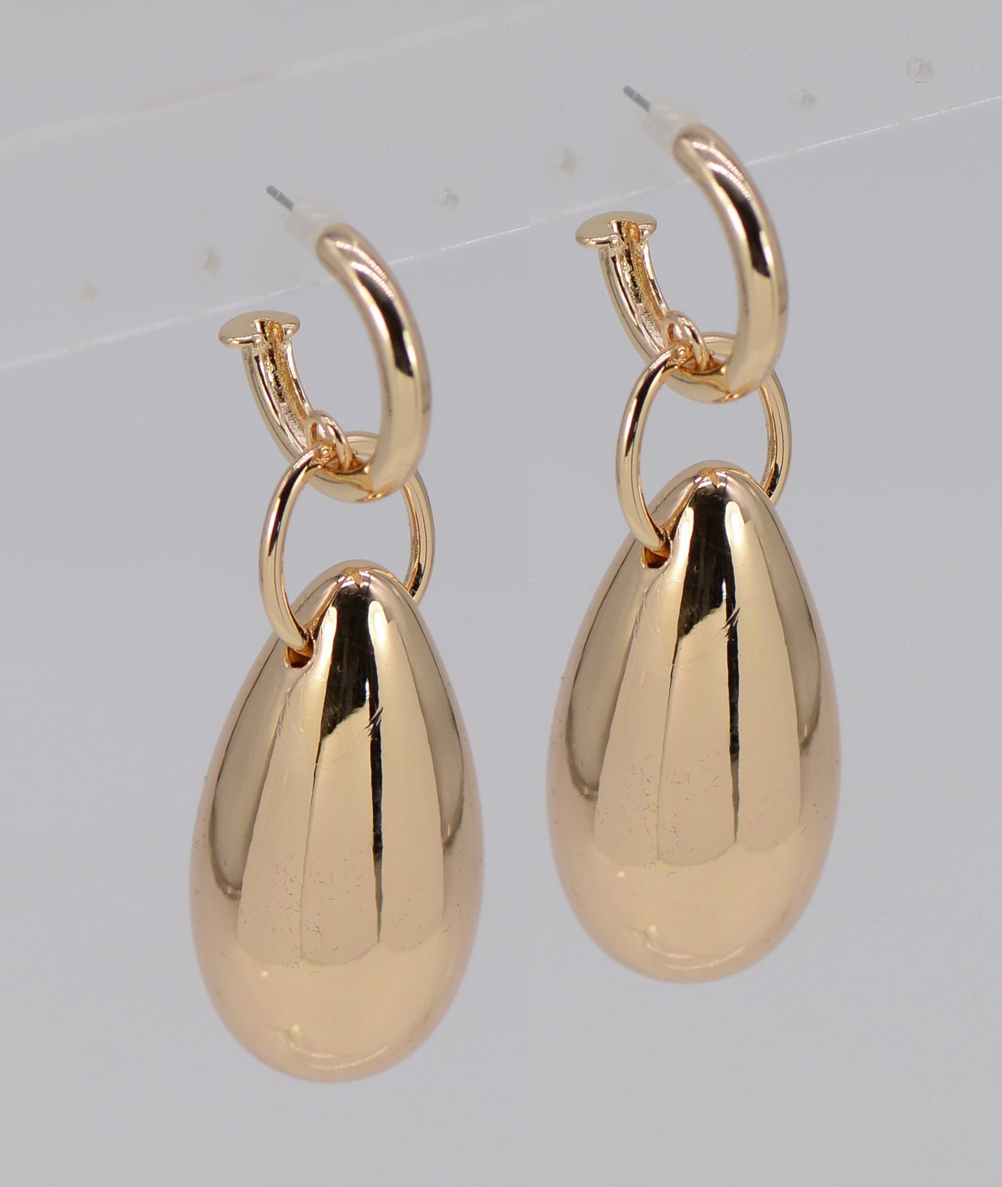 E0882 25E5320 Thick Teardrop Shape Drop Dangle Post Earrings