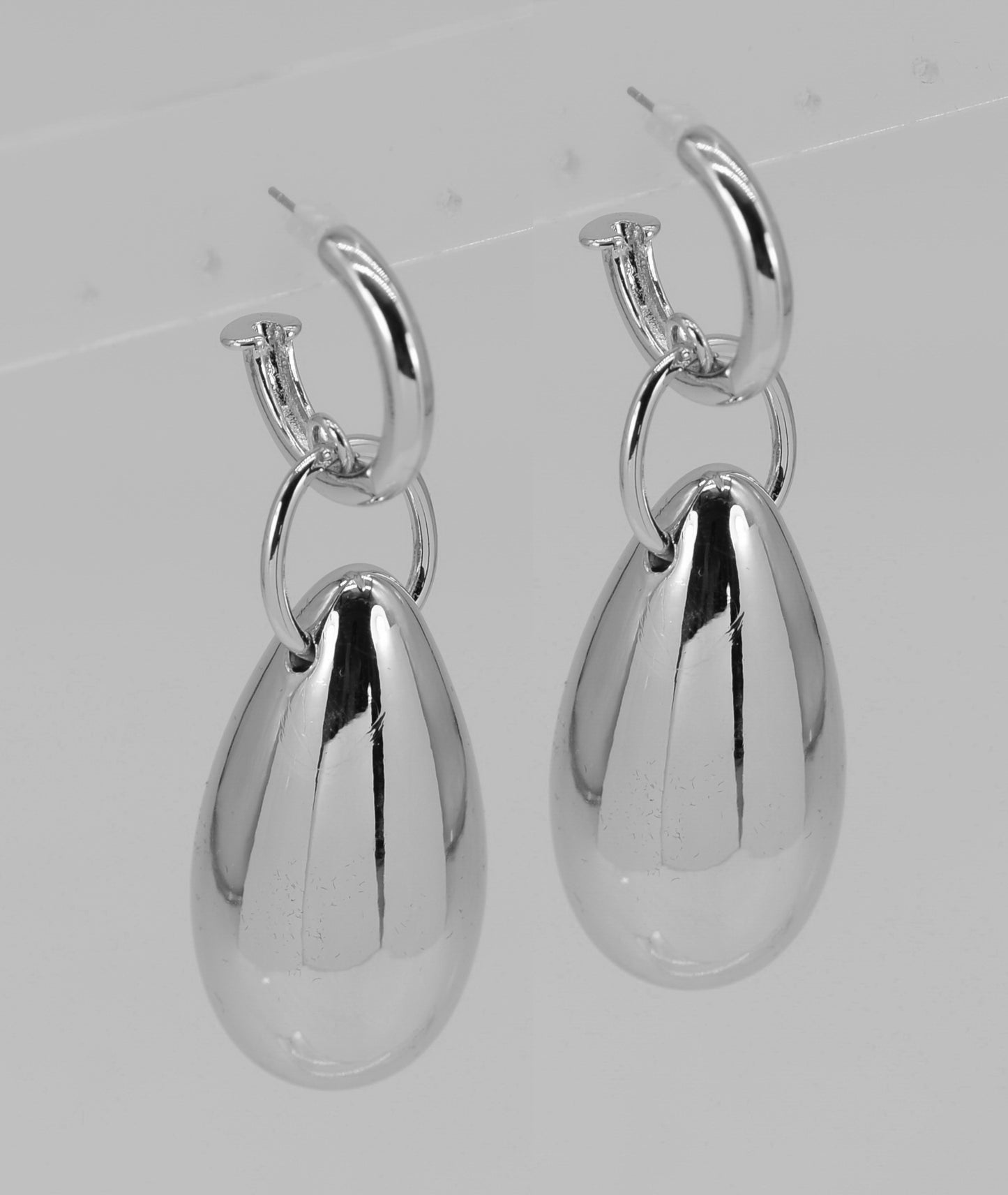 E0882 25E5320 Thick Teardrop Shape Drop Dangle Post Earrings
