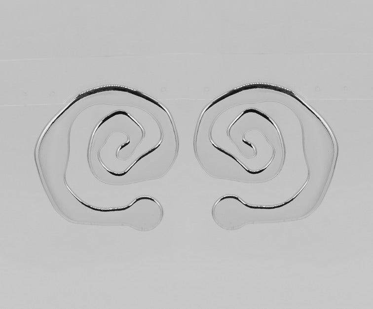 E0515 25E5598 Rough Spiral Design Drop Post Earrings