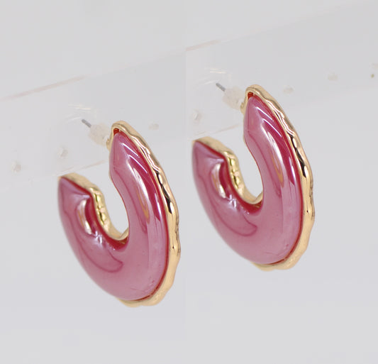 E0877 25E5622 Open Circle Hoop Post Earrings