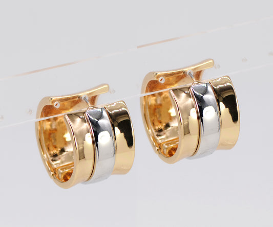 E0810 25E5919 Metal Thick Huggies Hoop Earrings