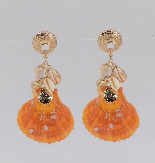 E0914 25E5964 Shell Design Drop Dangle post Earrings