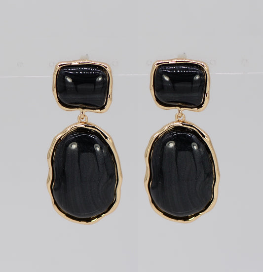 E0911 25E6028 Oval shape Linked Drop Dangle Post Earrings