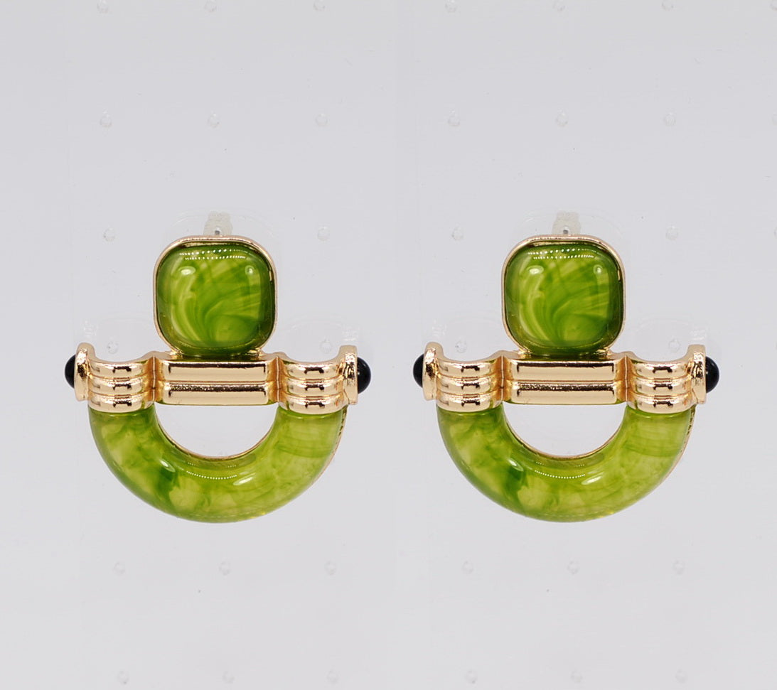 E2493 | Acrylic Horseshoe Drop Earrings | 25E6514
