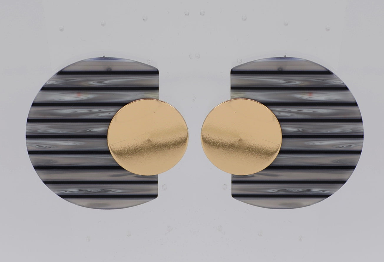E2494 | Striped Geometric Drop Earrings | 25E7010