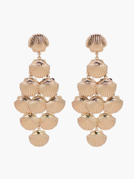 E2314 | Large Cascading Shell Earrings | 25E7065
