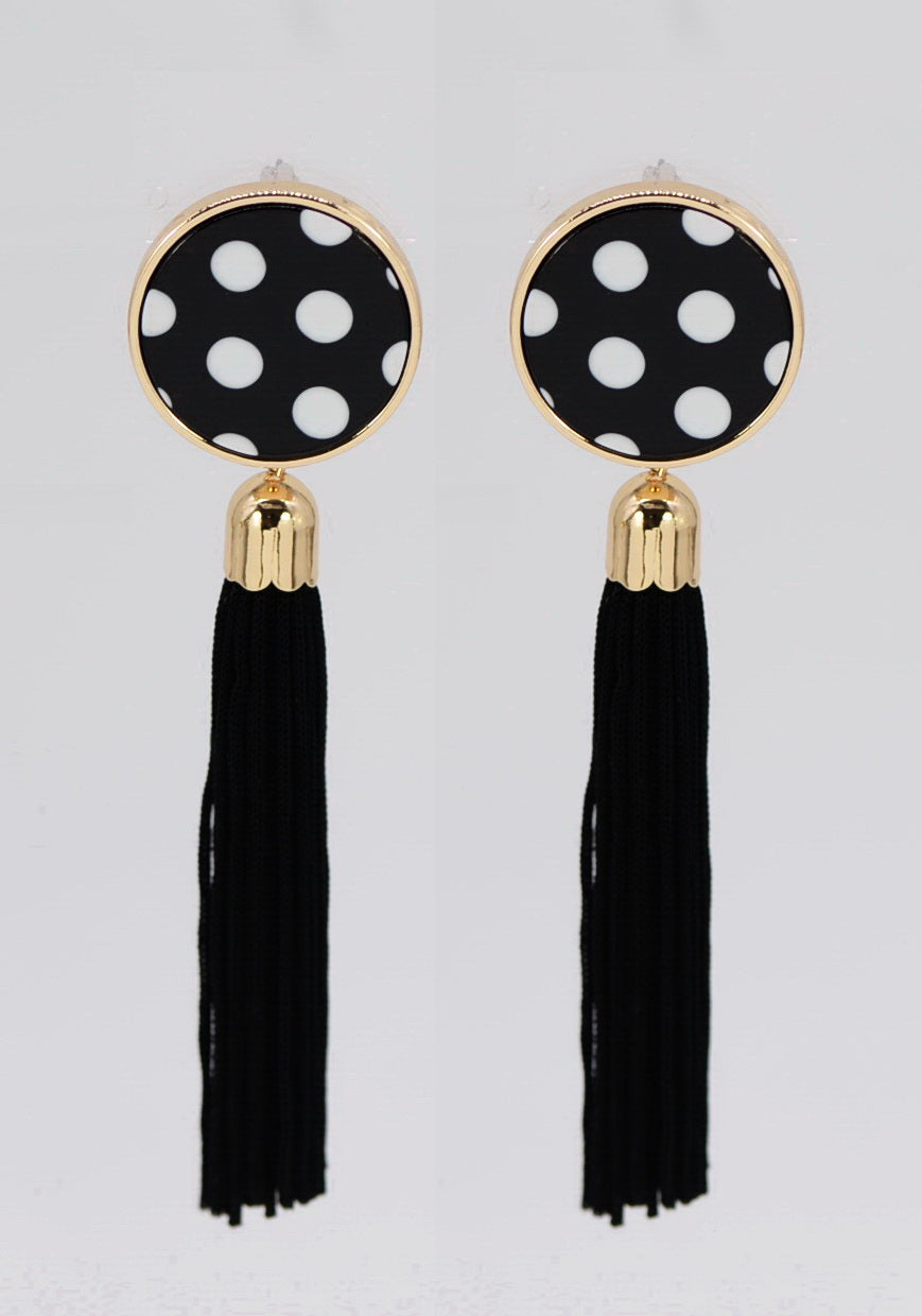E2498 | Polka Dot Tassel Earrings | 25E7169