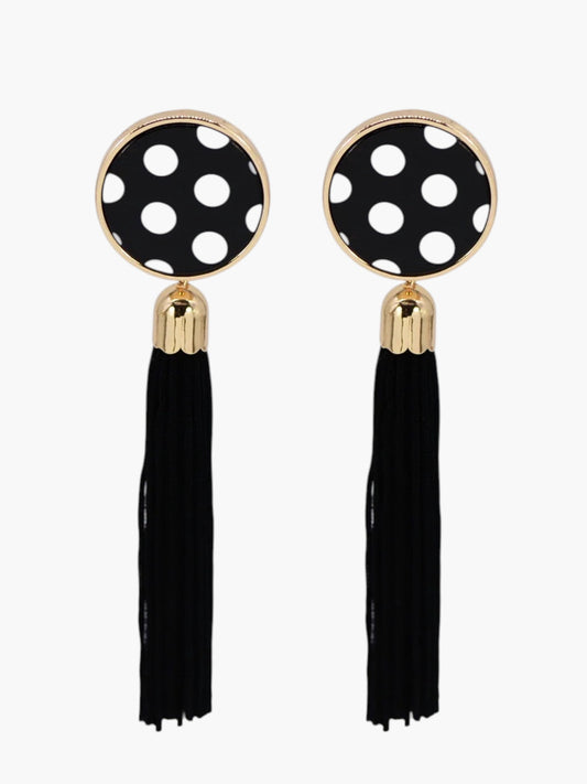 E2498 | Polka Dot Tassel Earrings | 25E7169