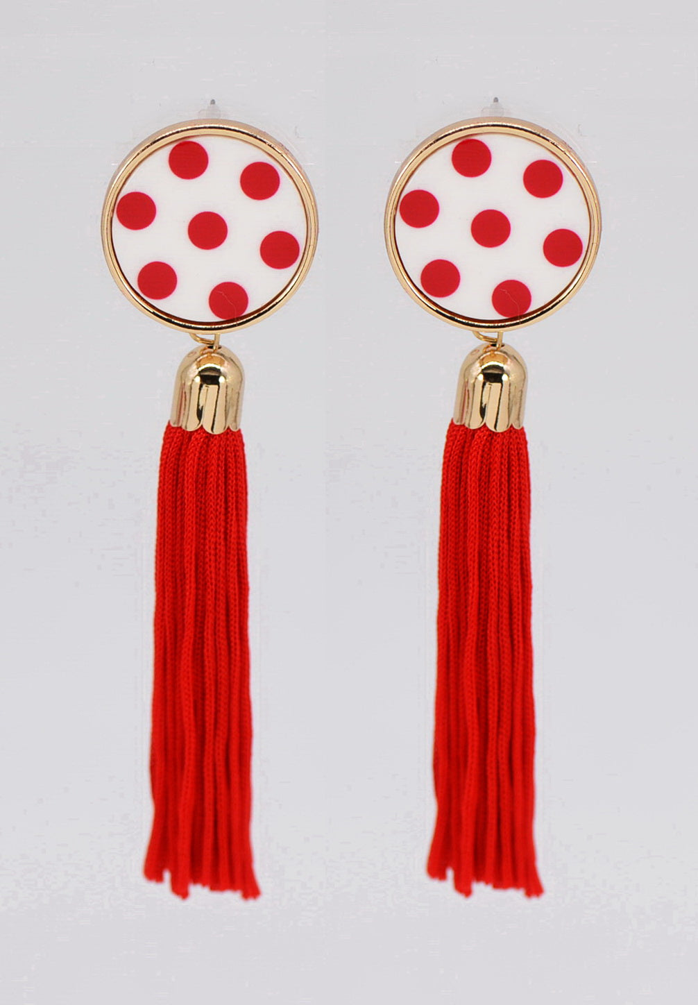 E2498 | Polka Dot Tassel Earrings | 25E7169