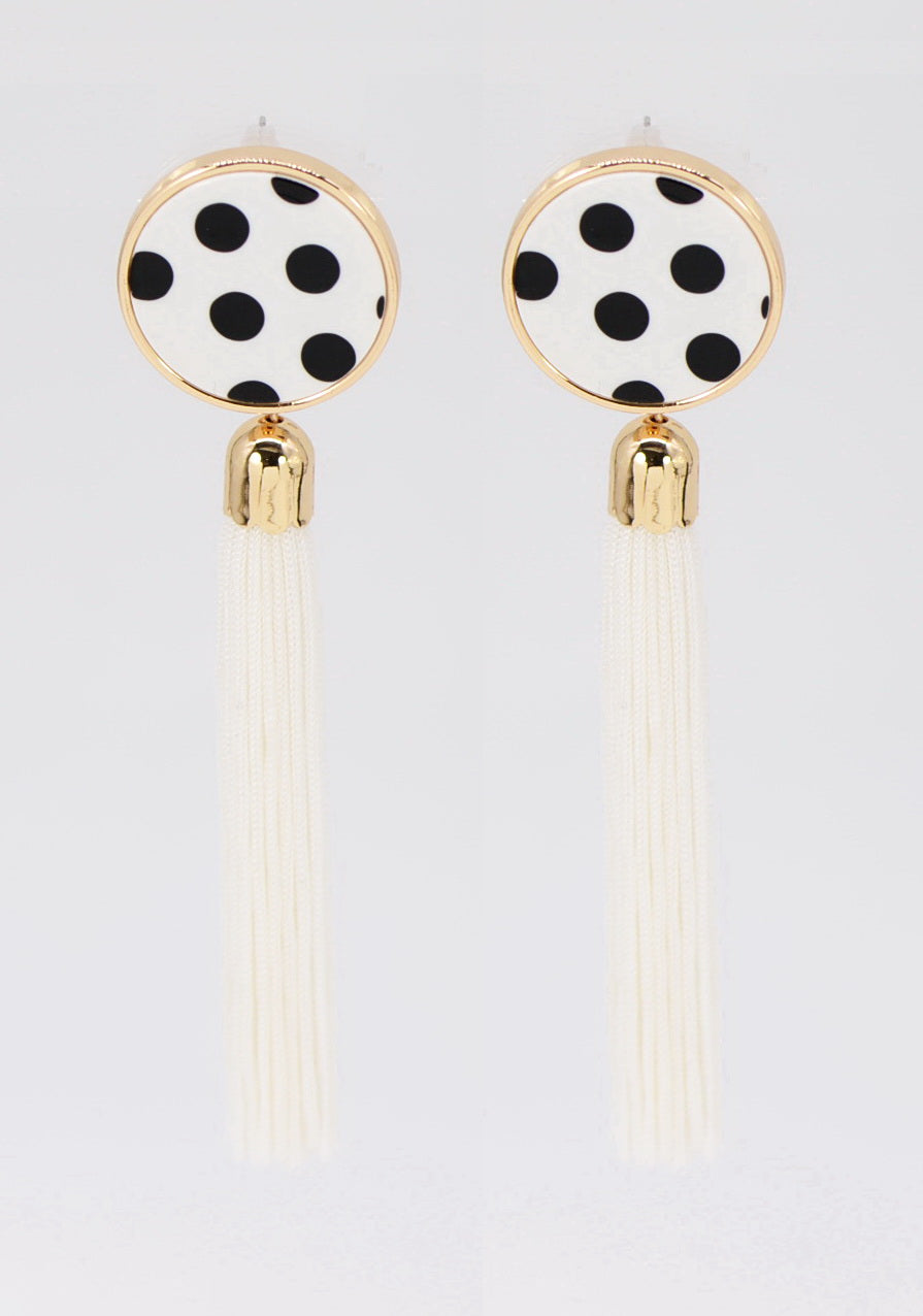 E2498 | Polka Dot Tassel Earrings | 25E7169