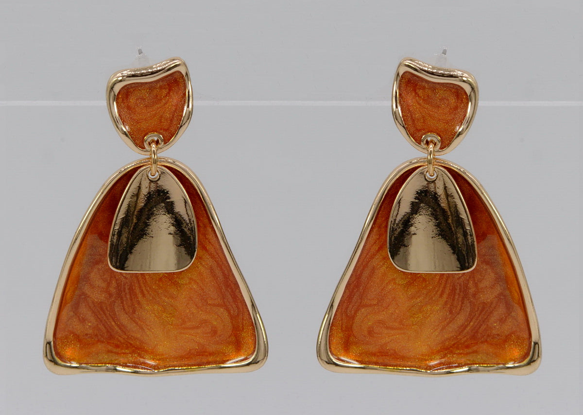 Textured Inlay Triangle Earrings | E2676