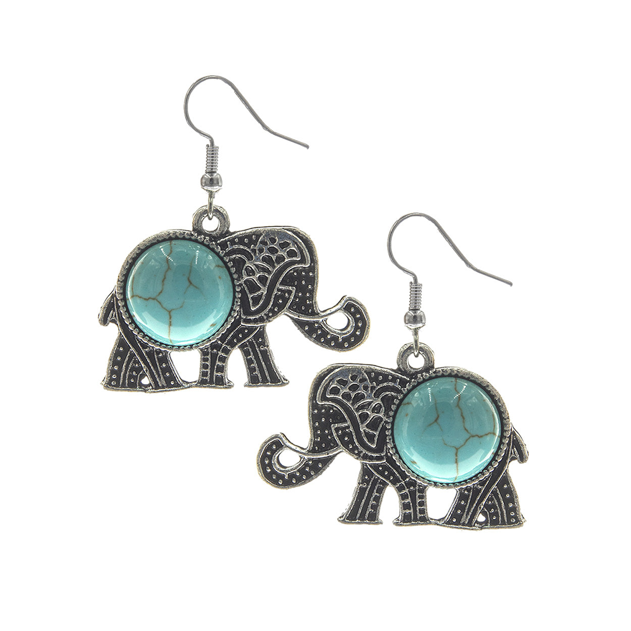 E0870 26493 Animal Elephant shape Drop Dangle Hook Earrings