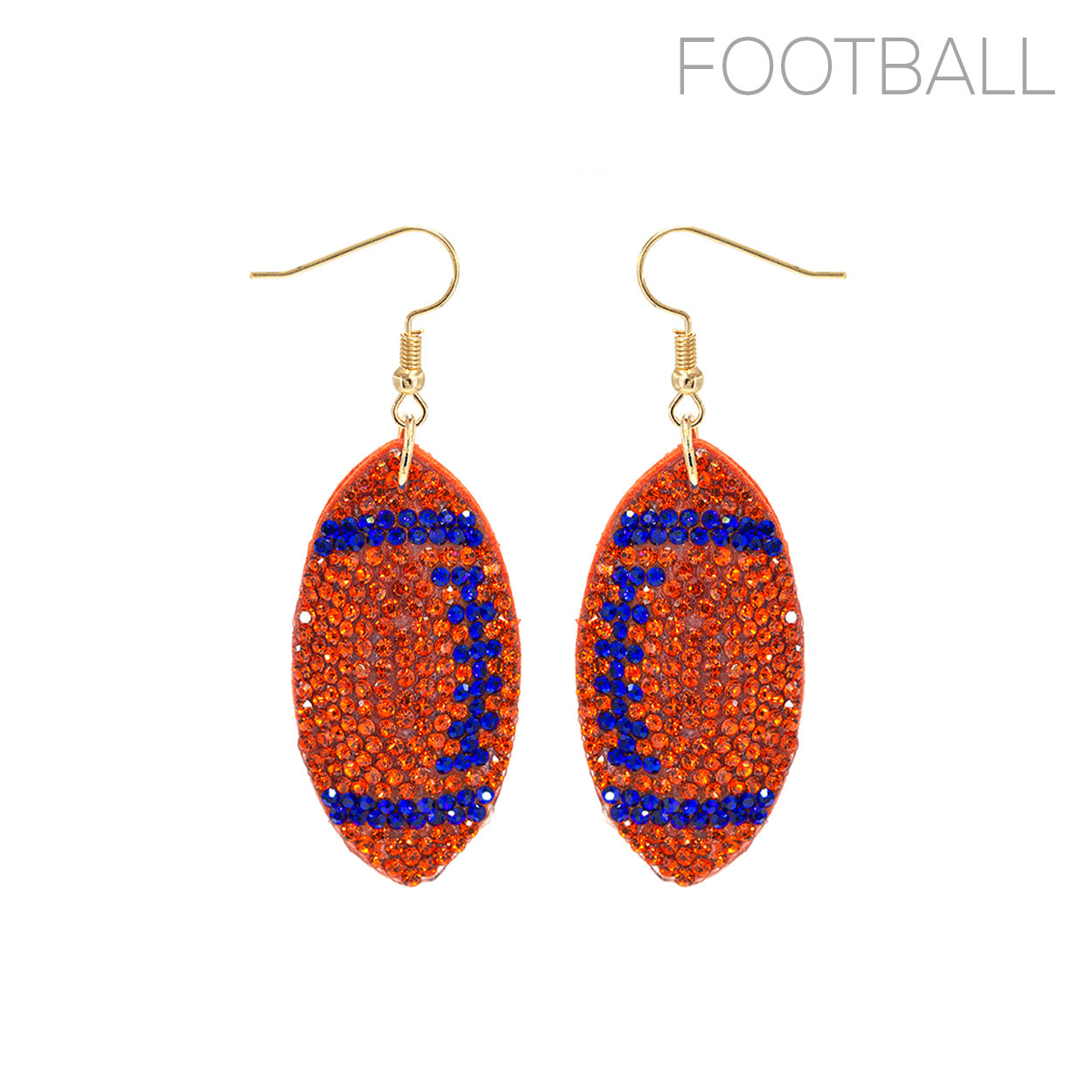 E1573 26690 Football Dangle Earrings