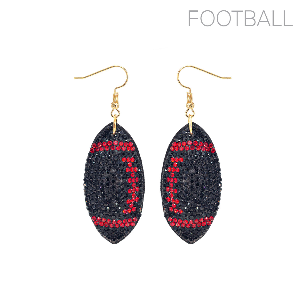 E1573 26690 Football Dangle Earrings