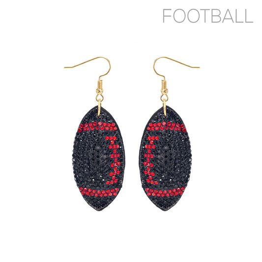 E1573 26690 Football Dangle Earrings