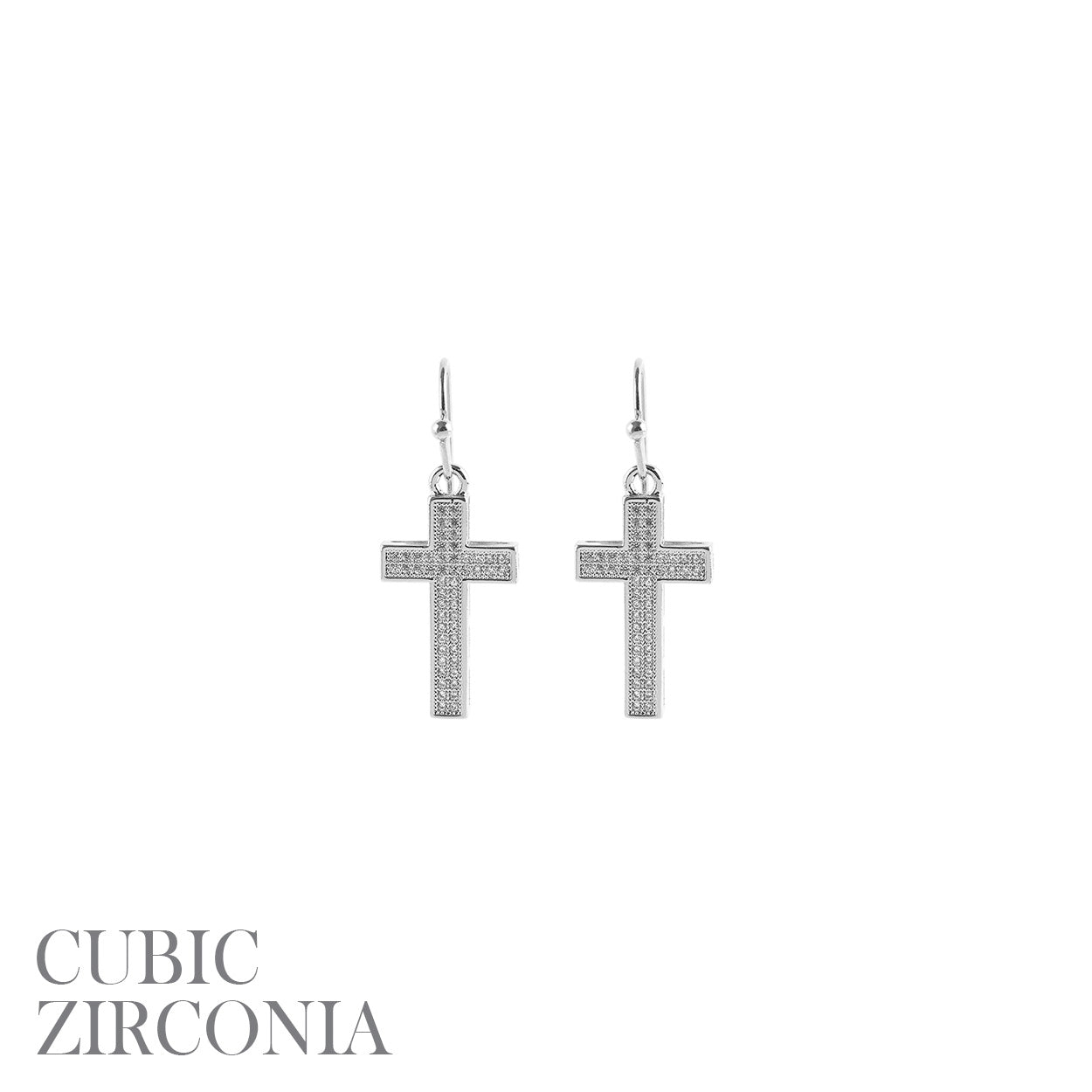 E1578 27604 Cross Dangle Earrings