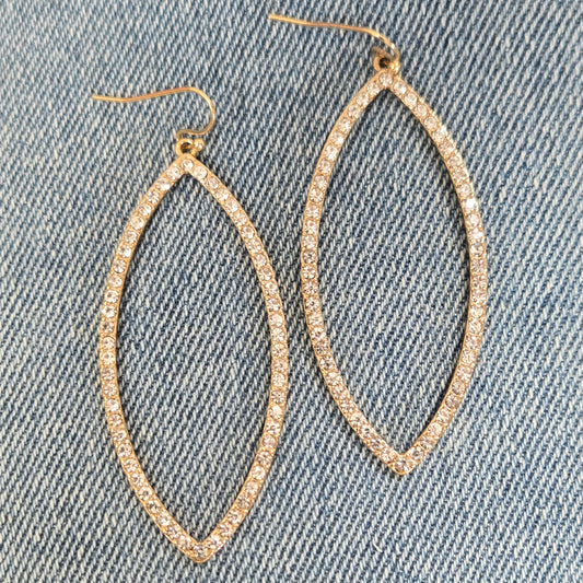 E1343 27736 Oval Drop Dangle Earrings