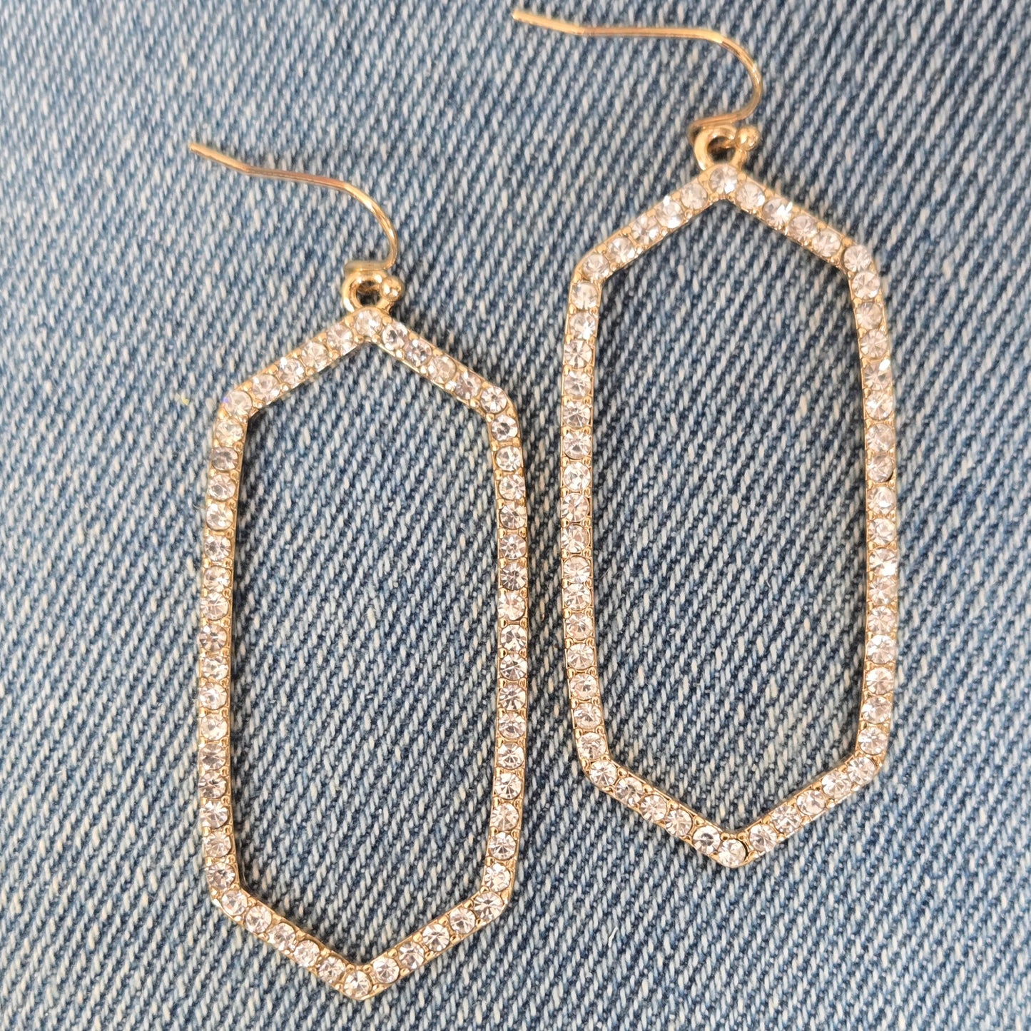 E1344 27787 Hexagon Drop Dangle Earrings