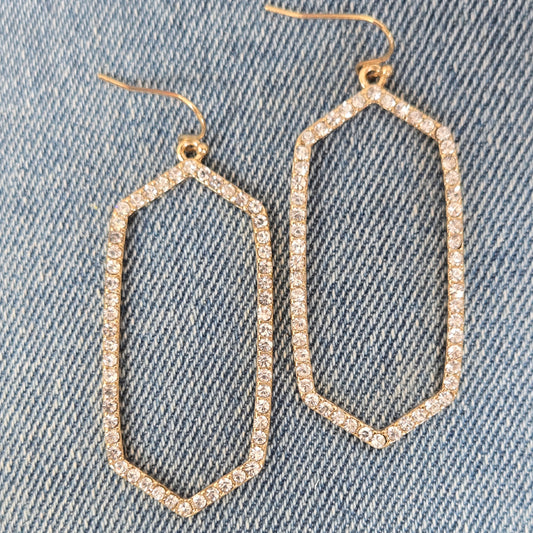 E1344 27787 Hexagon Drop Dangle Earrings
