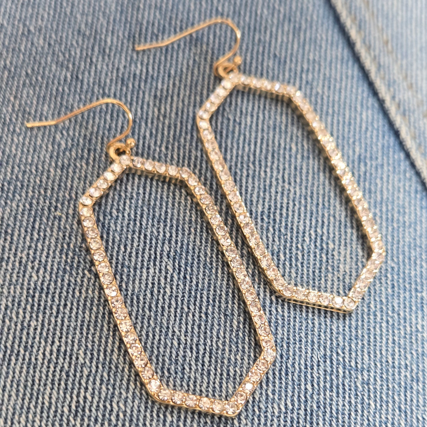 E1344 27787 Hexagon Drop Dangle Earrings