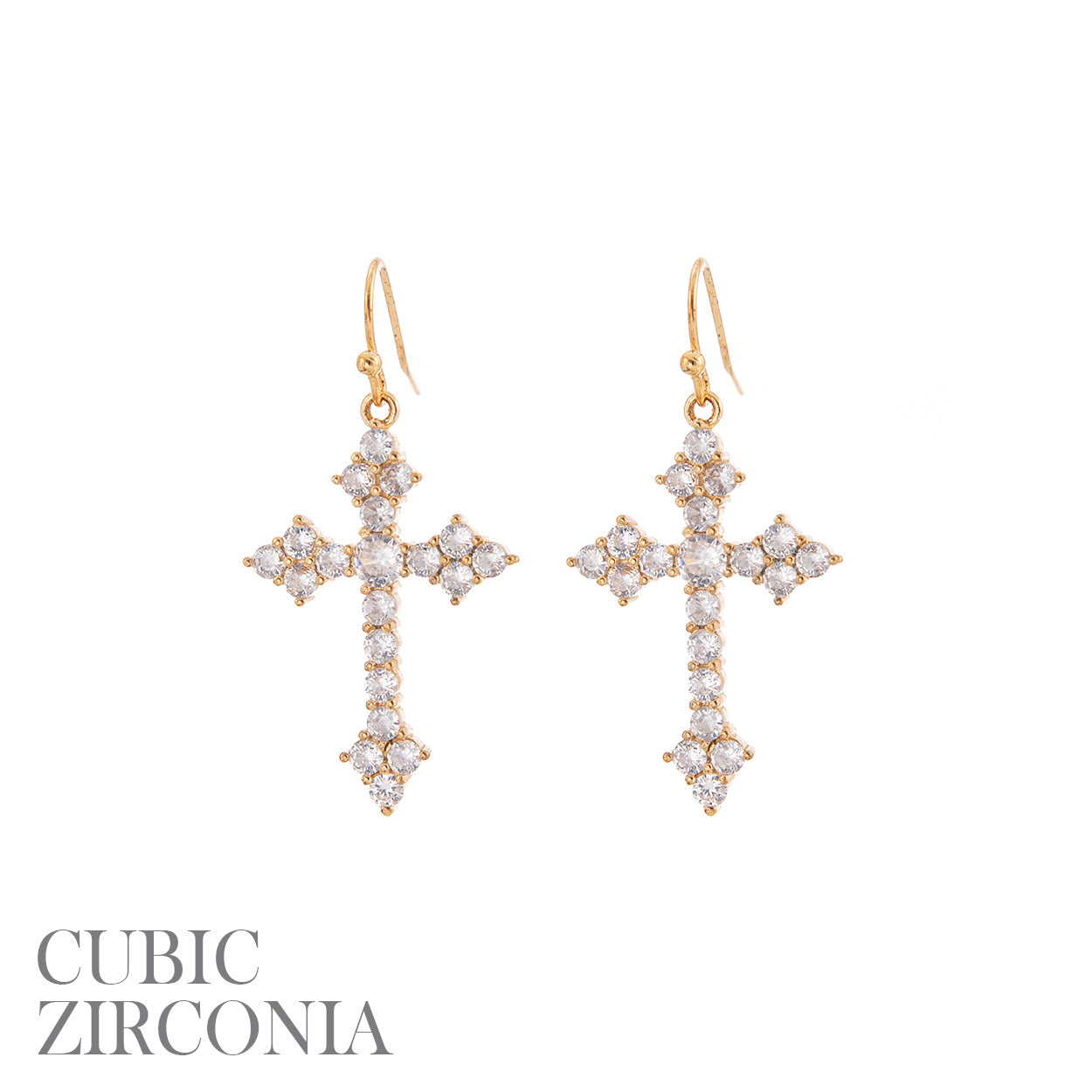 E1427 27817 Cross Dangle Earrings