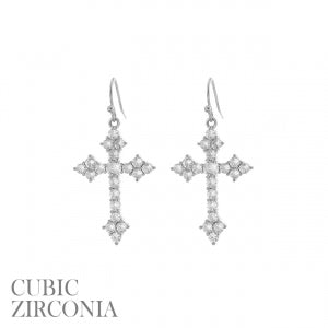 E1427 27817 Cross Dangle Earrings