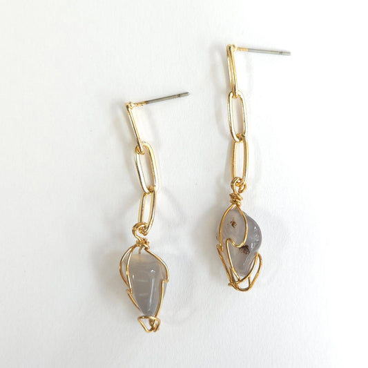 E1523 27909 Stone Dangle Earrings