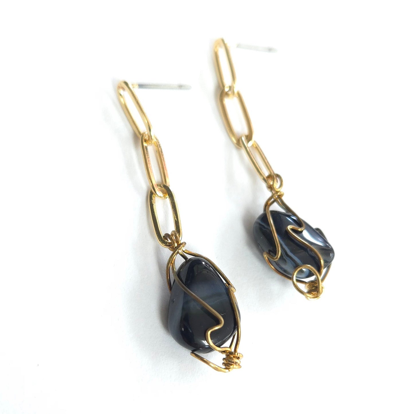 E1523 27909 Stone Dangle Earrings