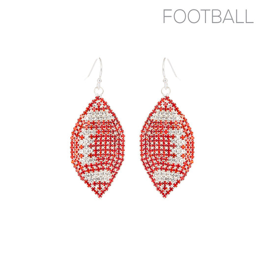E1574 27943 Football Dangle Earrings