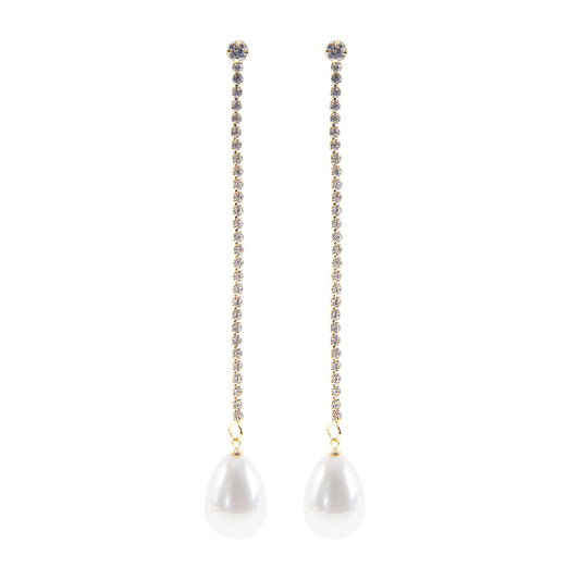 E1444 28160 Pearl Dangle Earrings