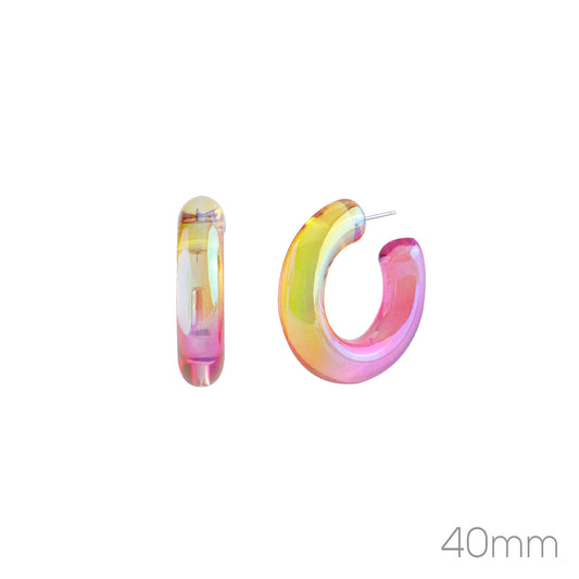 E0402| Clear Color Open Hoop Earrings |28412