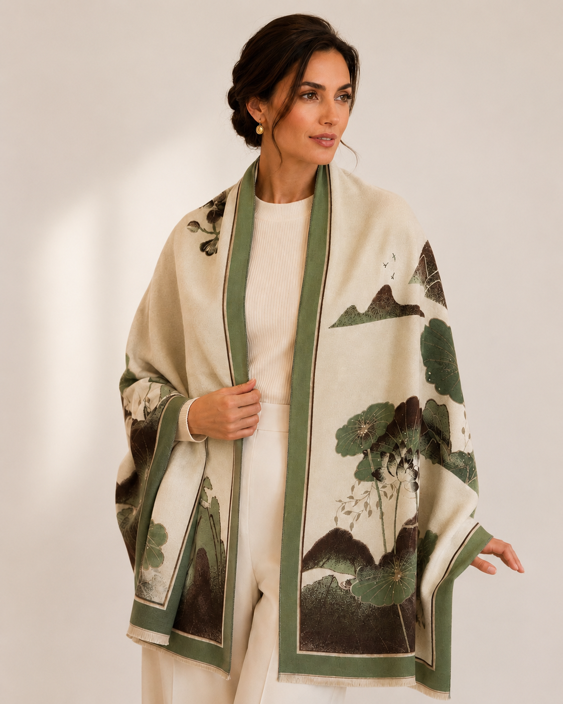 Floral Fringe Wrap Scarf | SS0016