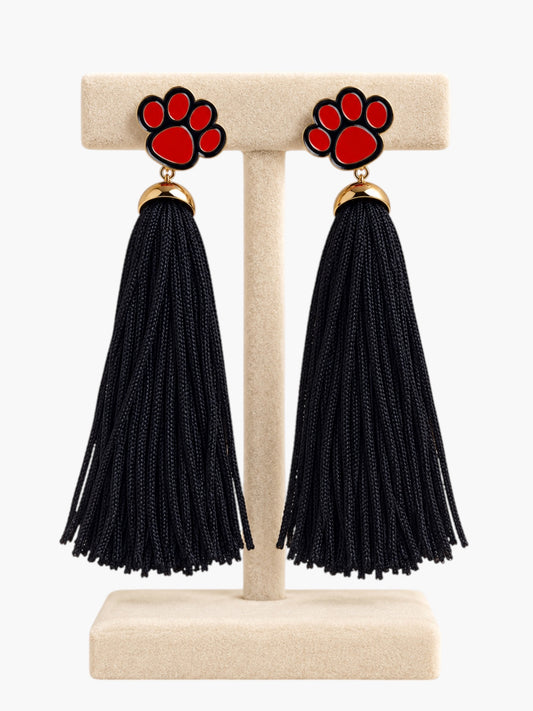 Paw Charm Tassel Earrings | E1474