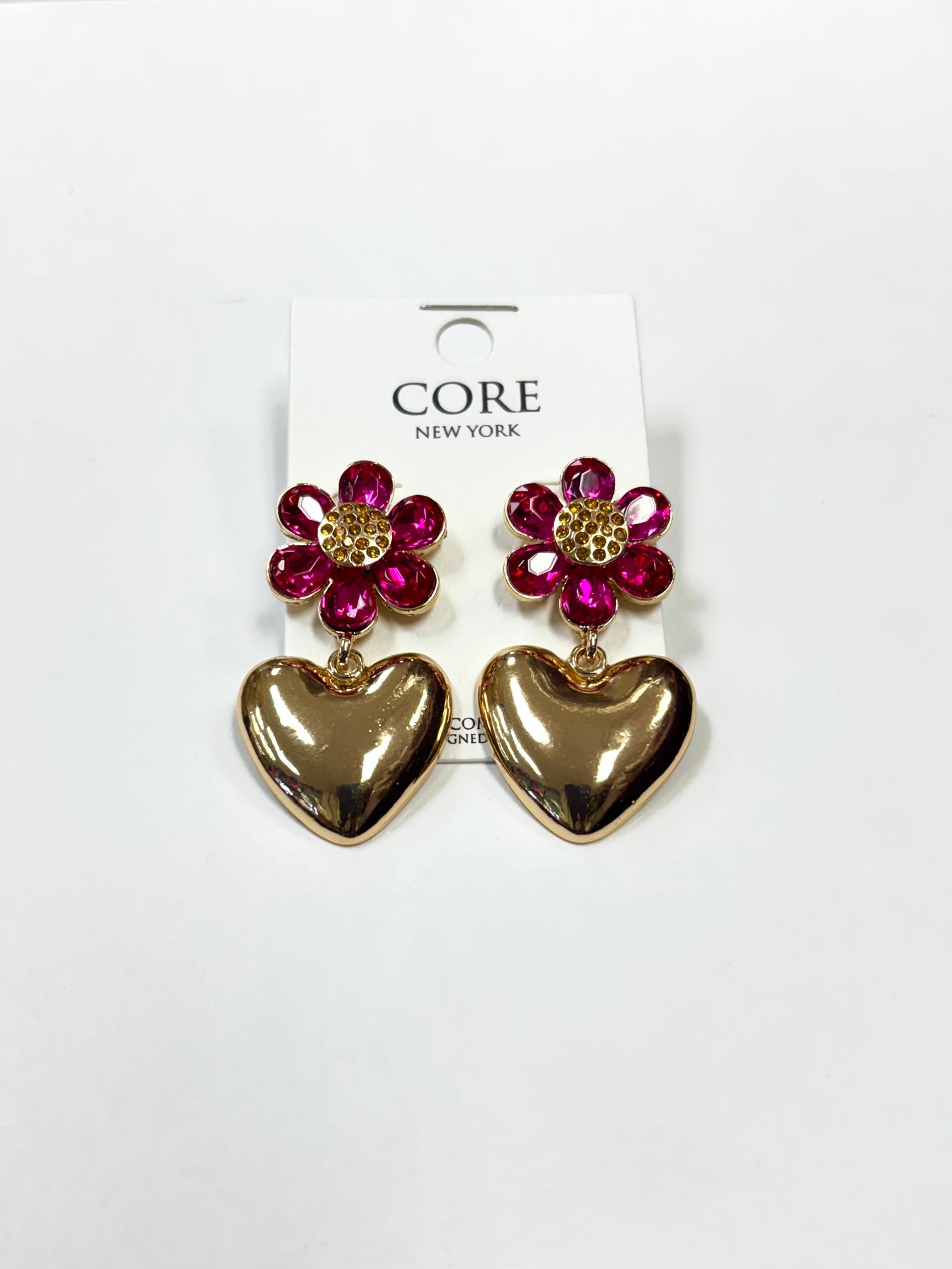E2005 | Floral Heart Drop Earrings | TE3181G