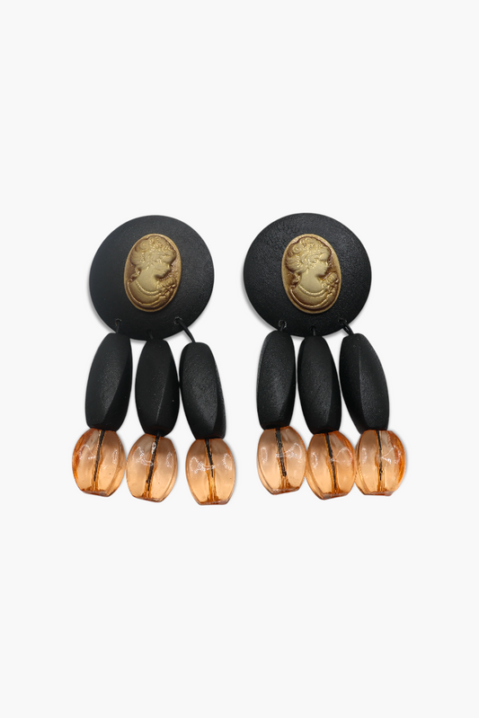 E2102 | Wood Beaded Dangle Earrings | ACB7214