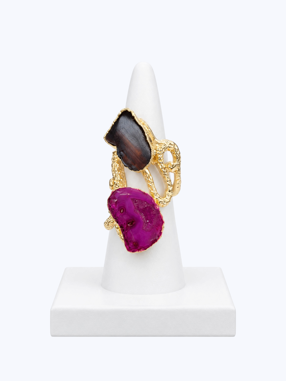 Druzy stone with a 14K gold-plated Ring