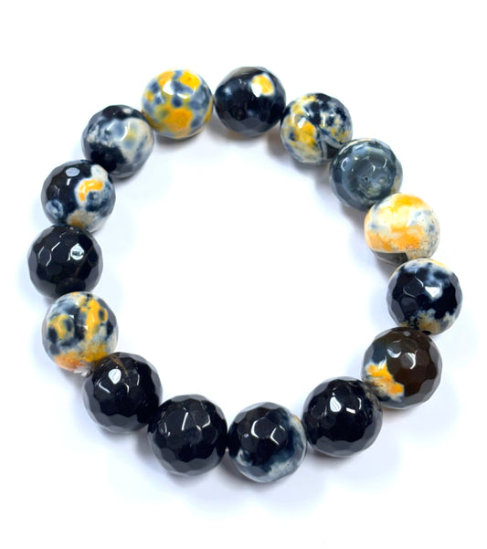 SB-SSB Navy Yellow Agate Bracelet