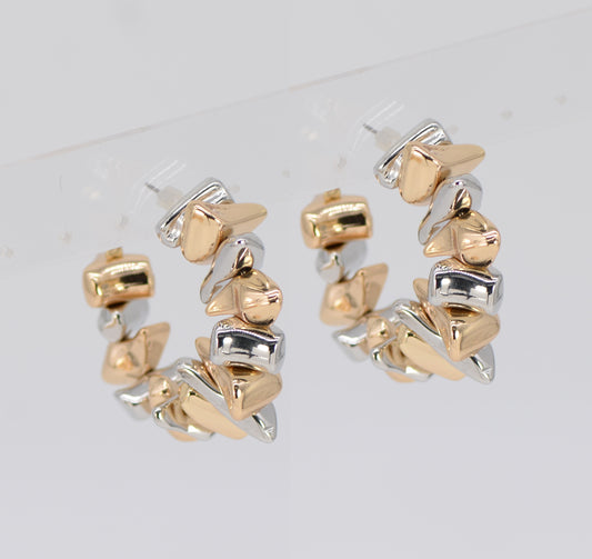 E1168 78E5014 Open Circle Hoop Style Drop Post Earrings